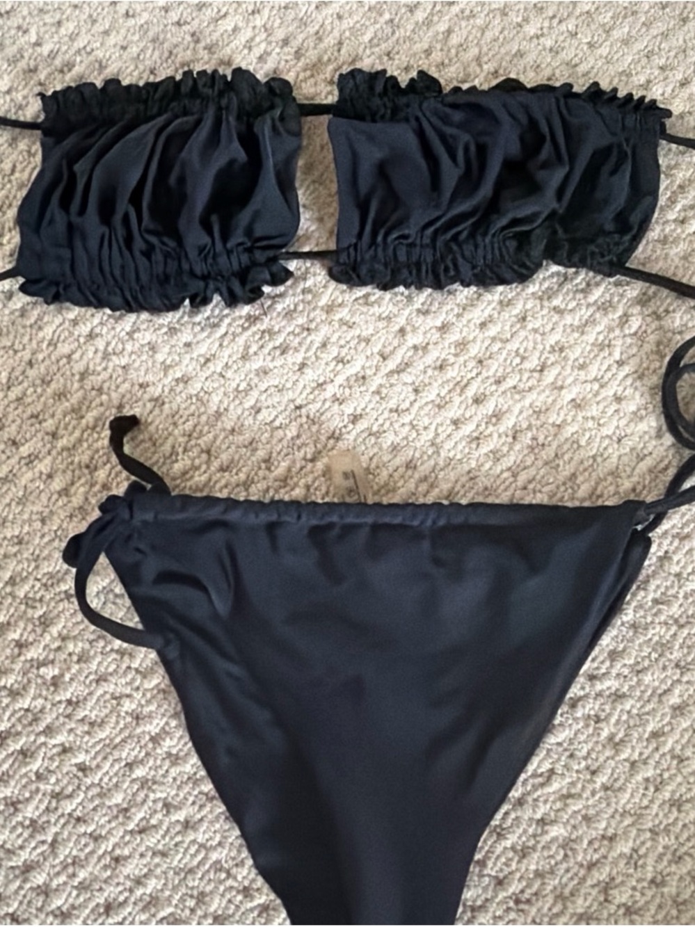 Black Ruched Bikini Set